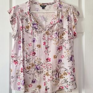 Buffalo David Bitton Floral Blouse - Pink and Purple